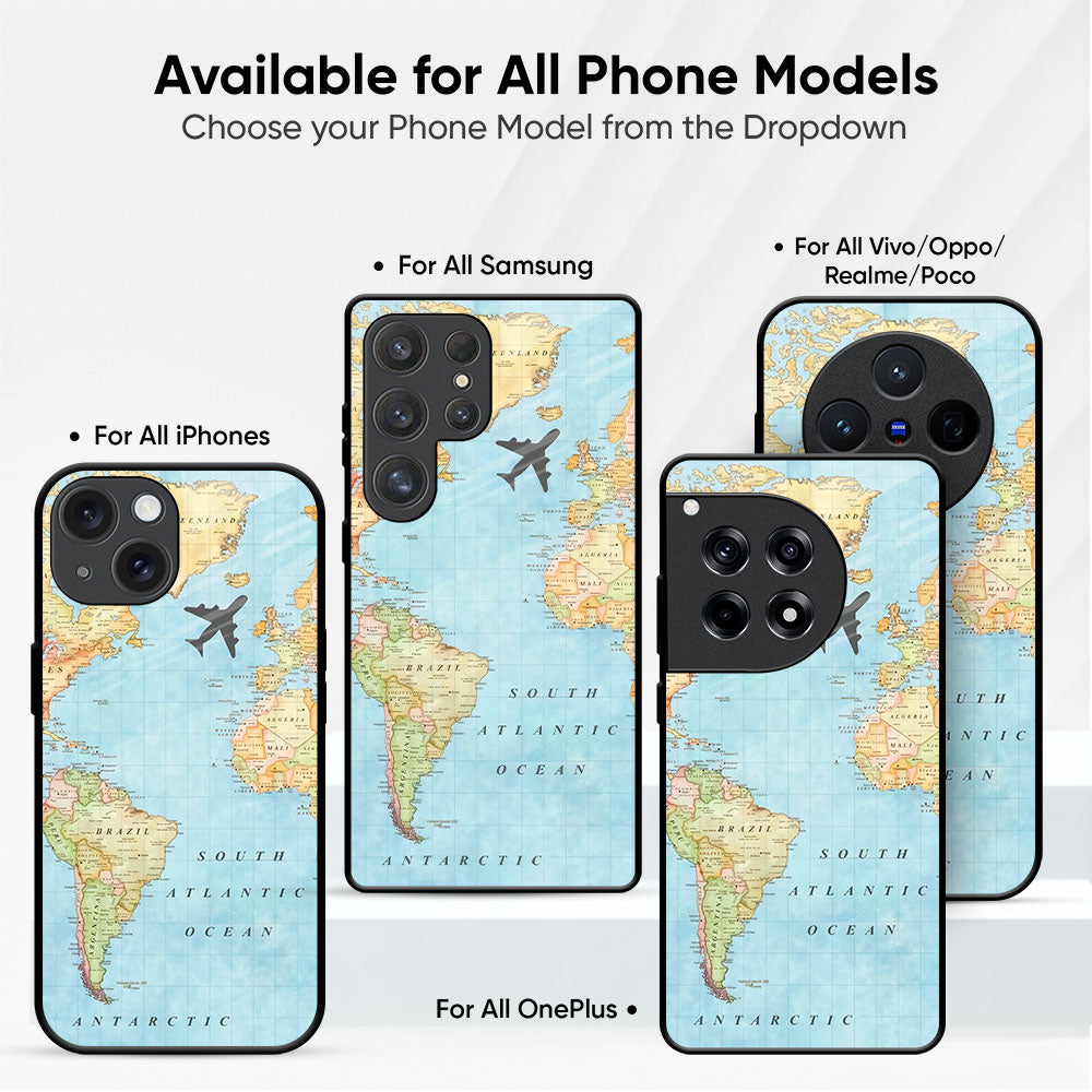 Travel Map Glass Case