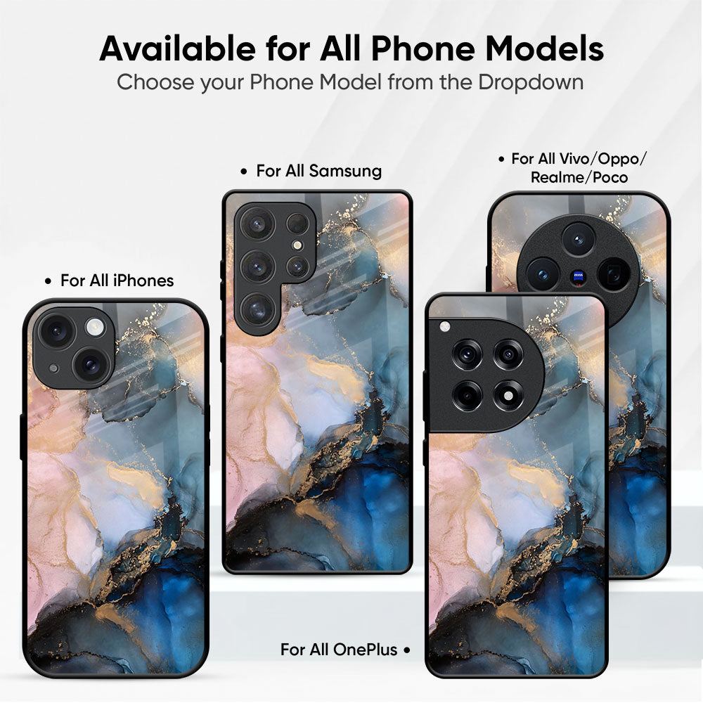 Marble Ink Abstract Glass Case