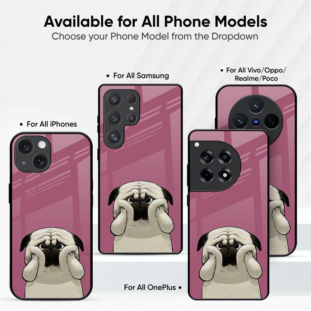 Funny Pug Face Glass Case