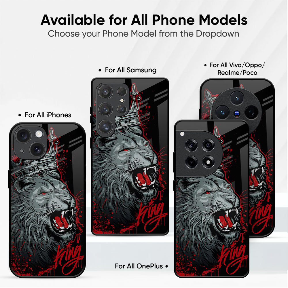 Red Lion King Glass Case