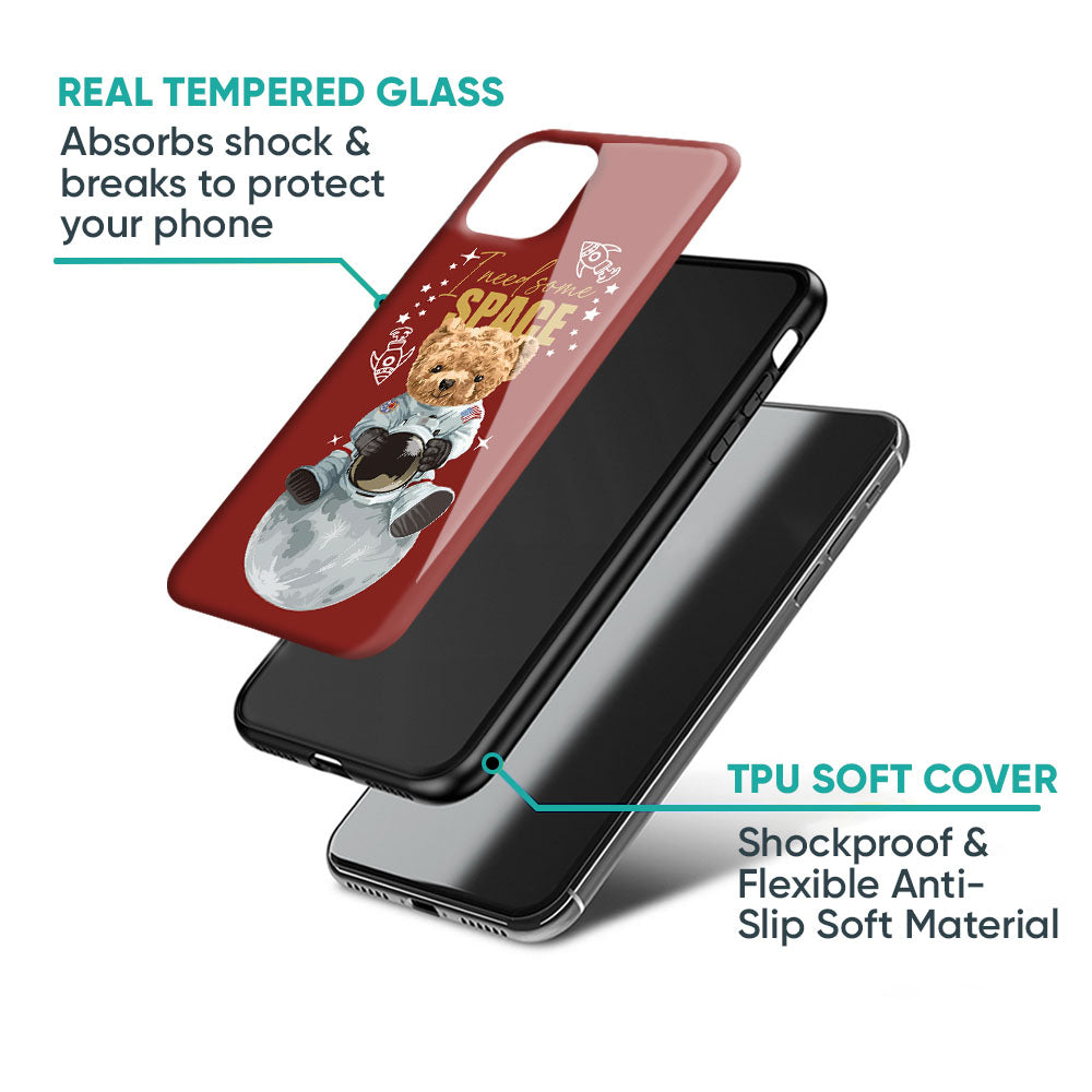 Astronaut Bear Glass Case for iPhone XS Max