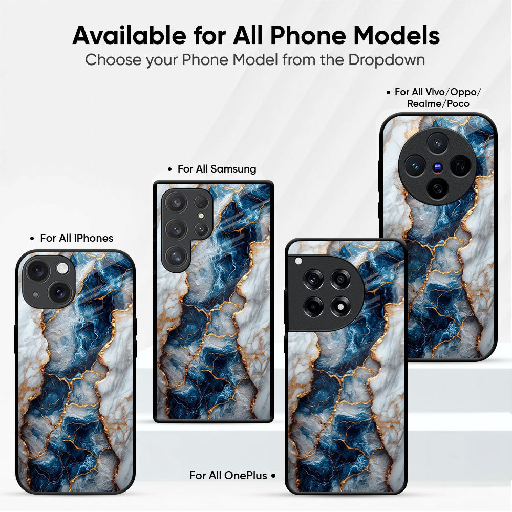 Blue Marble Glass Case