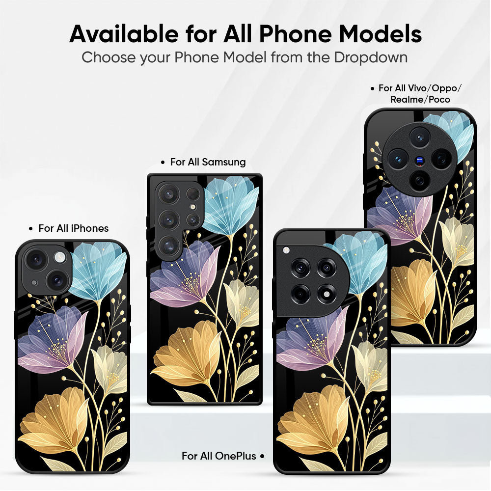 Elegant Floral Glass Case
