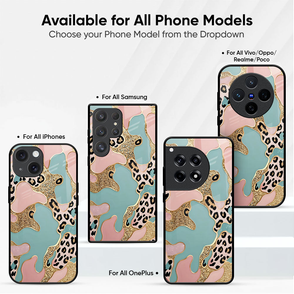 Leopard Abstract Print Glass Case