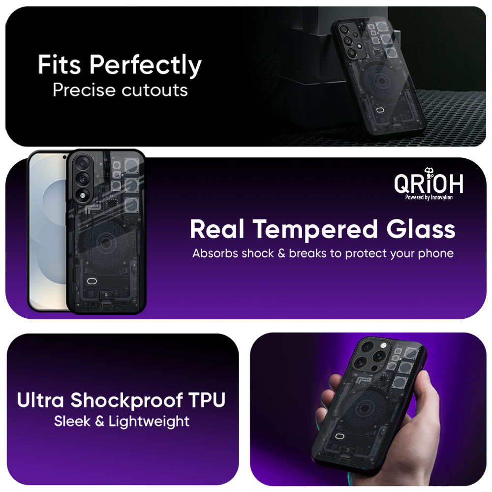 Silver Mech Glass Case - Glass Back Cover for Phone (View 3)