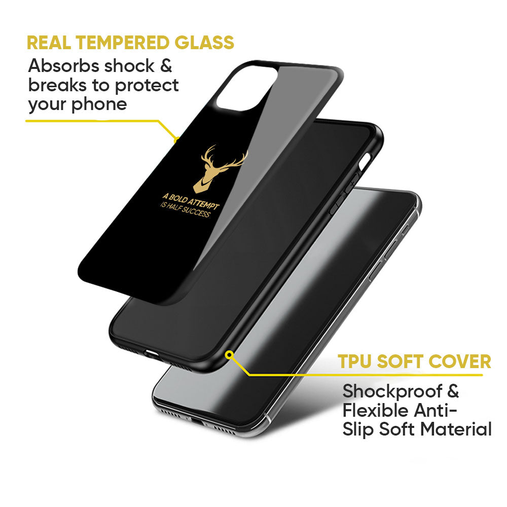 Black Gold Deer Glass Case for Google Pixel 8A