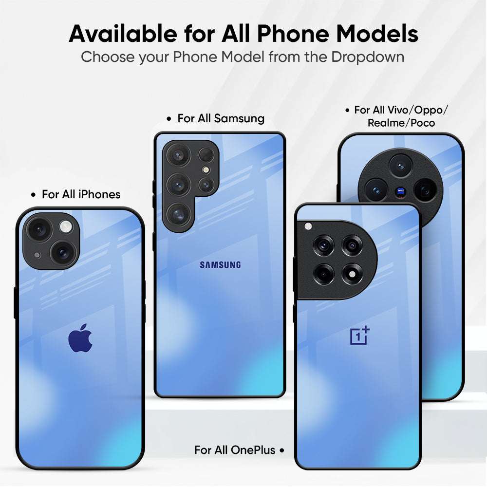 Vibrant Blue Texture Glass Case