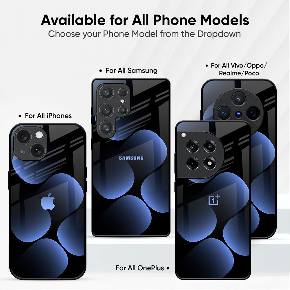 Five Blue Spots Glass Case