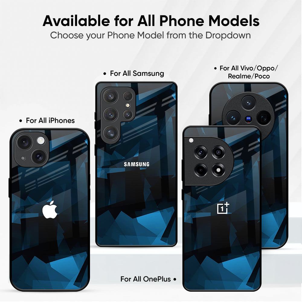 Polygonal Blue Box Glass Case