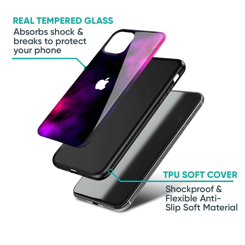Pink Galaxy Glass Case for iPhone 16 Pro Max