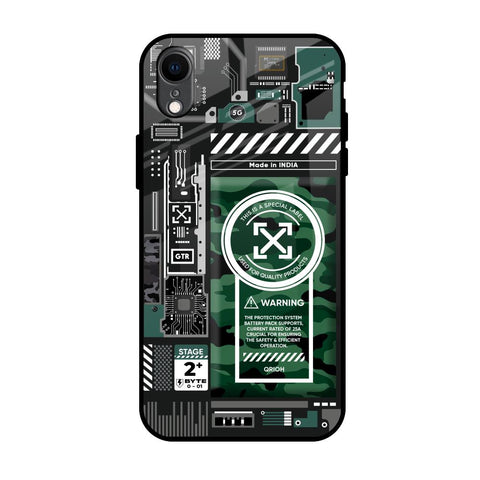 Green Camo Circuit iPhone XR Glass Back Cover Online