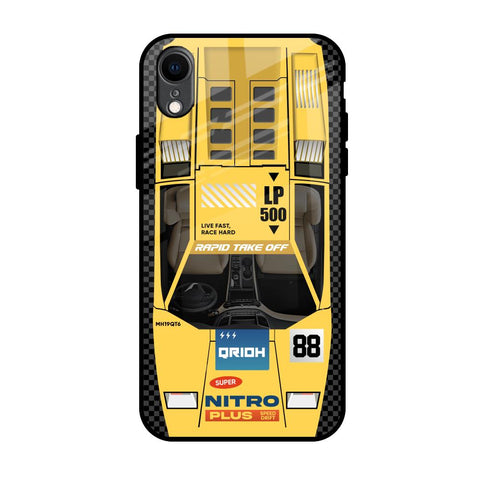 Yellow Racing Car iPhone XR Glass Back Cover Online