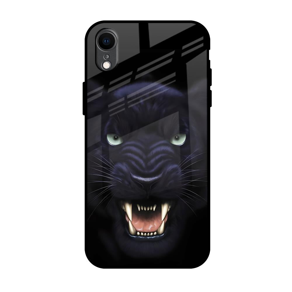Angry Black Leopard iPhone XR Glass Back Cover Online