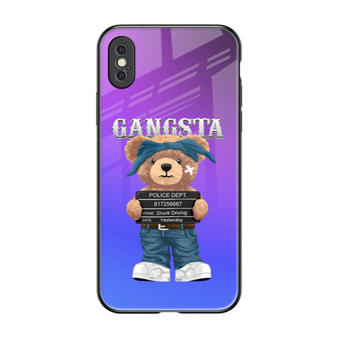 Gangsta Bear iPhone XS Glass Back Cover Online