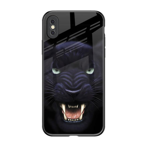 Angry Black Leopard iPhone XS Max Glass Back Cover Online