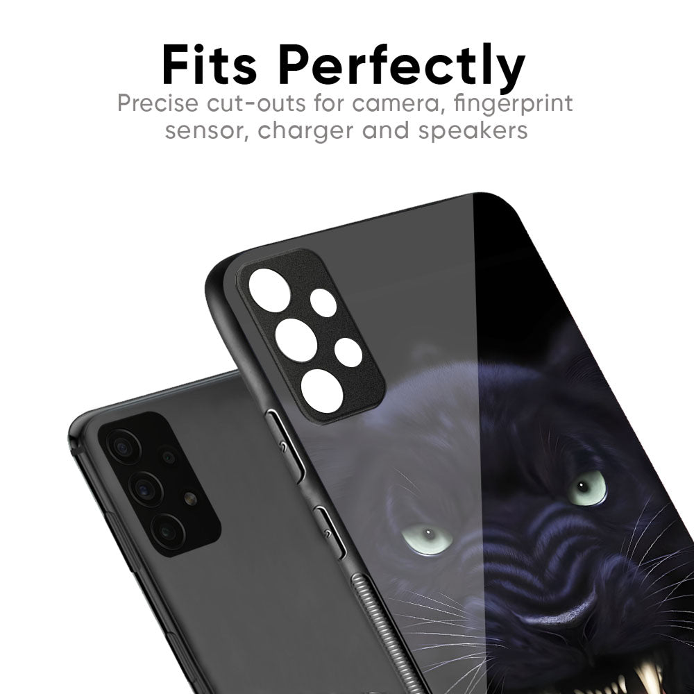 Angry Black Tiger Glass Case for Samsung Galaxy M56 5G