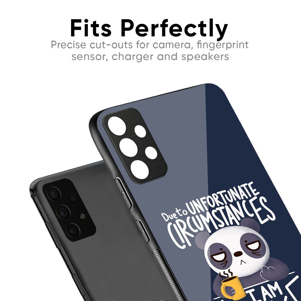 Struggling Panda Glass Case for Samsung Galaxy M56 5G