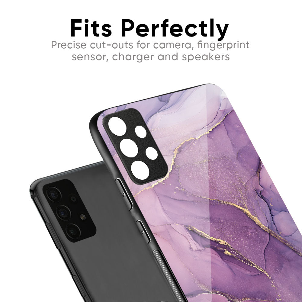 Purple Gold Marble Glass Case for Nothing Phone 3a