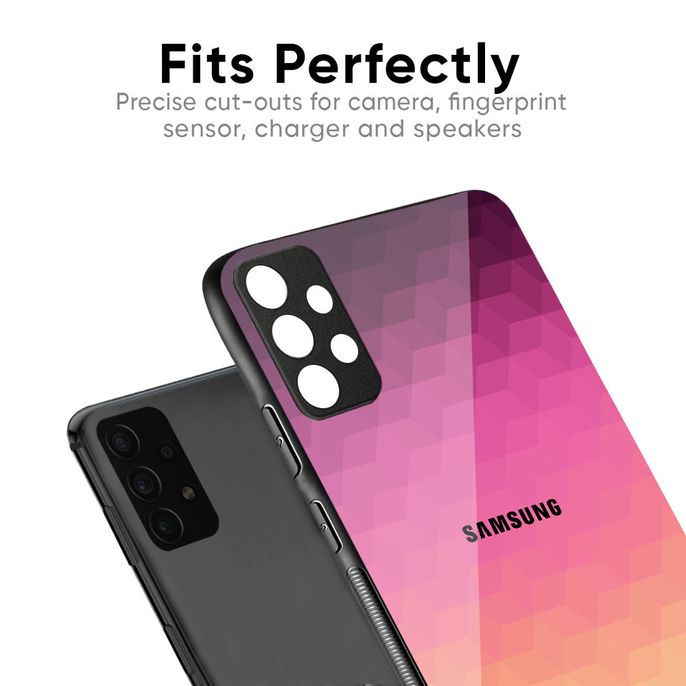Geometric Pink Diamond Glass Case for Samsung Galaxy A57 5G