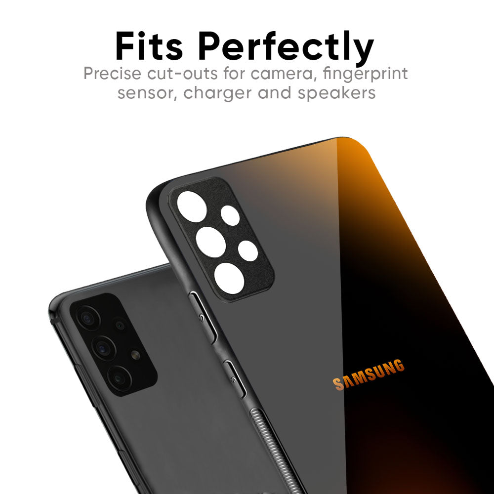 Orange Black Fusion Glass Case for Samsung Galaxy M56 5G