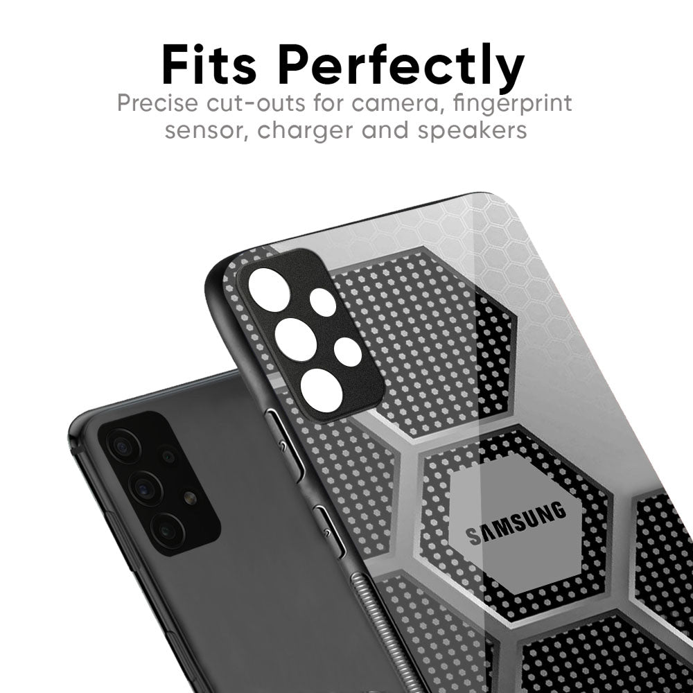 Hexagon Style Glass Case For Samsung Galaxy M56 5G