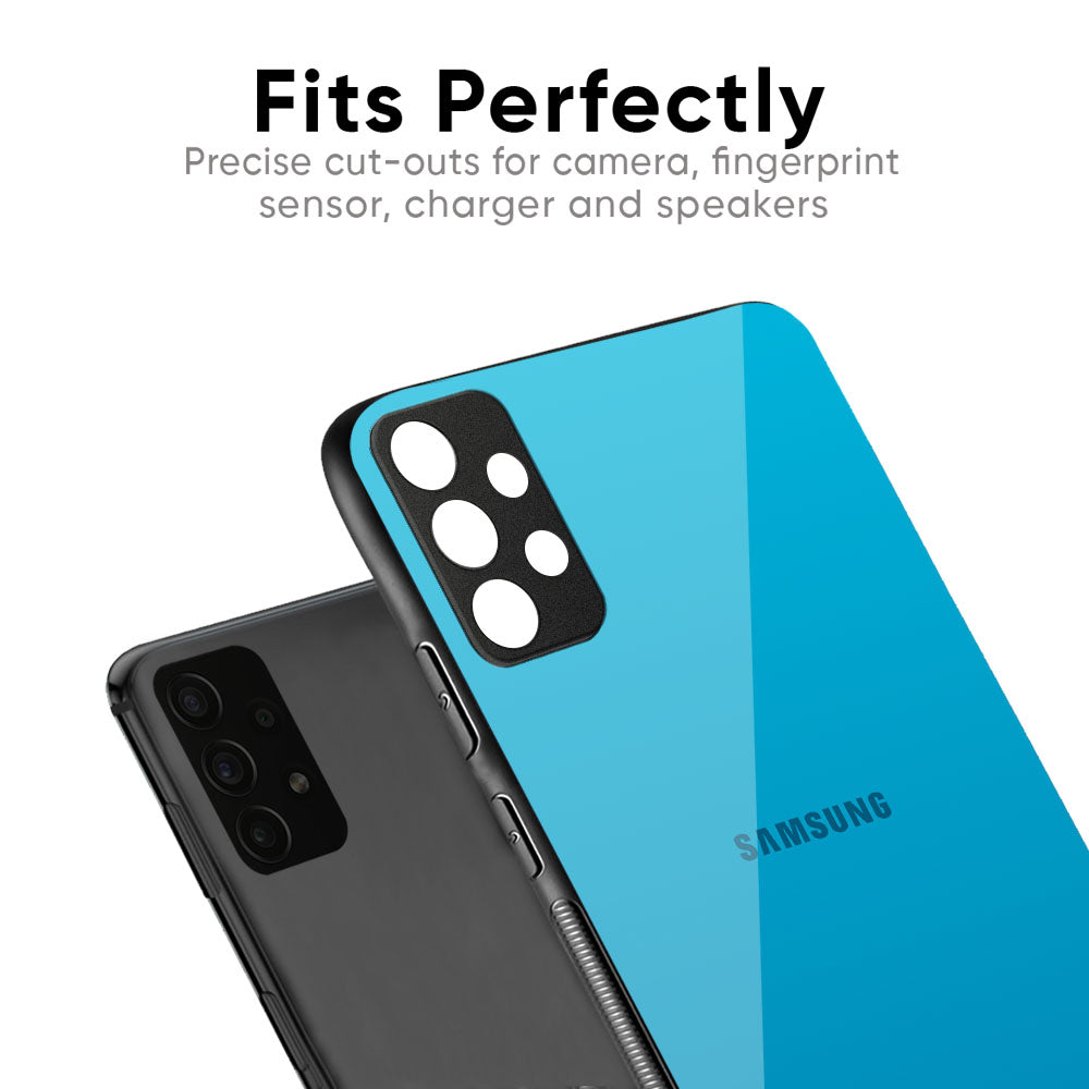 Blue Aqua Glass Case for Samsung Galaxy M56 5G