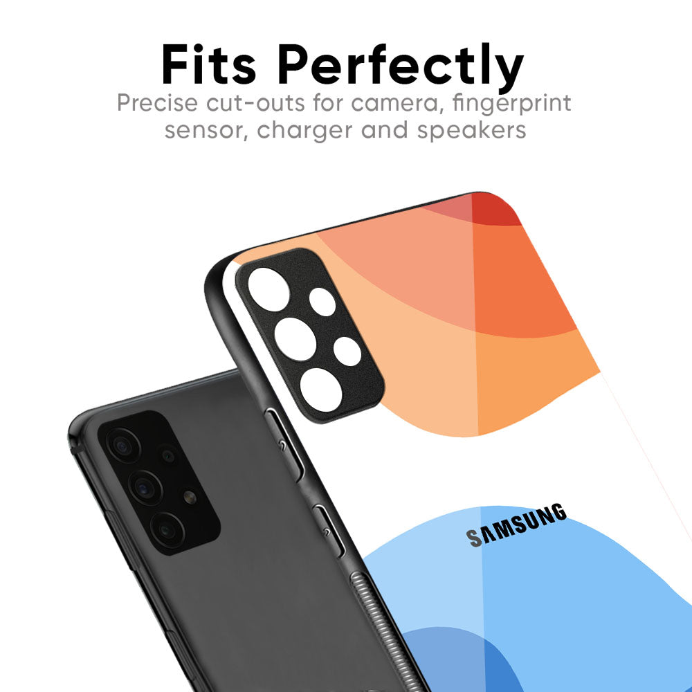 Wavy Color Pattern Glass Case for Samsung Galaxy M56 5G