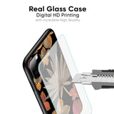 Lines Pattern Flowers Glass Case for Realme 9i 5G