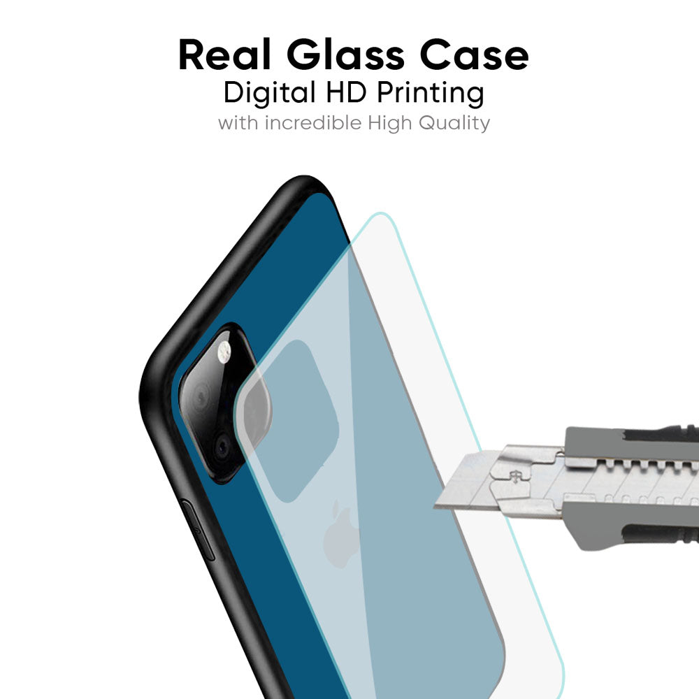 Cobalt Blue Glass Case for iPhone 16 Pro Max