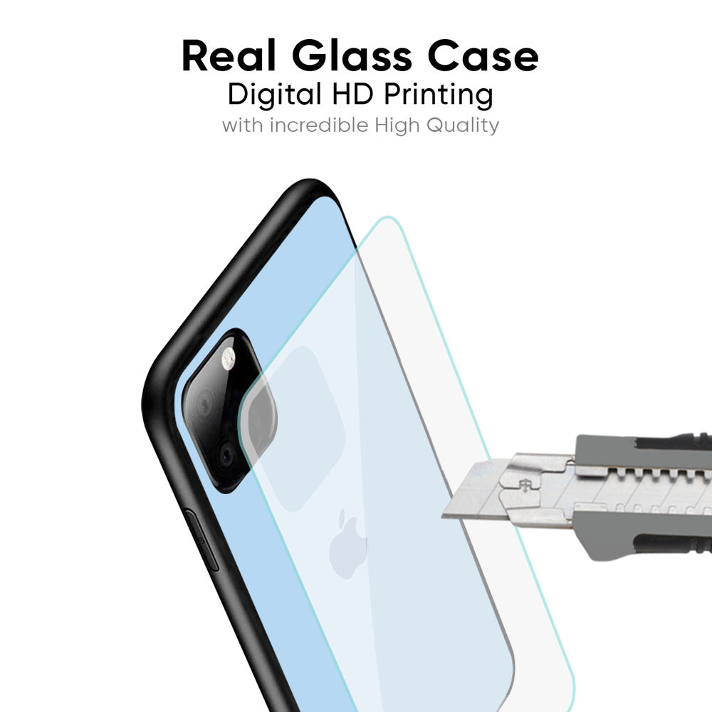 Pastel Sky Blue Glass Case for iPhone 16 Pro Max