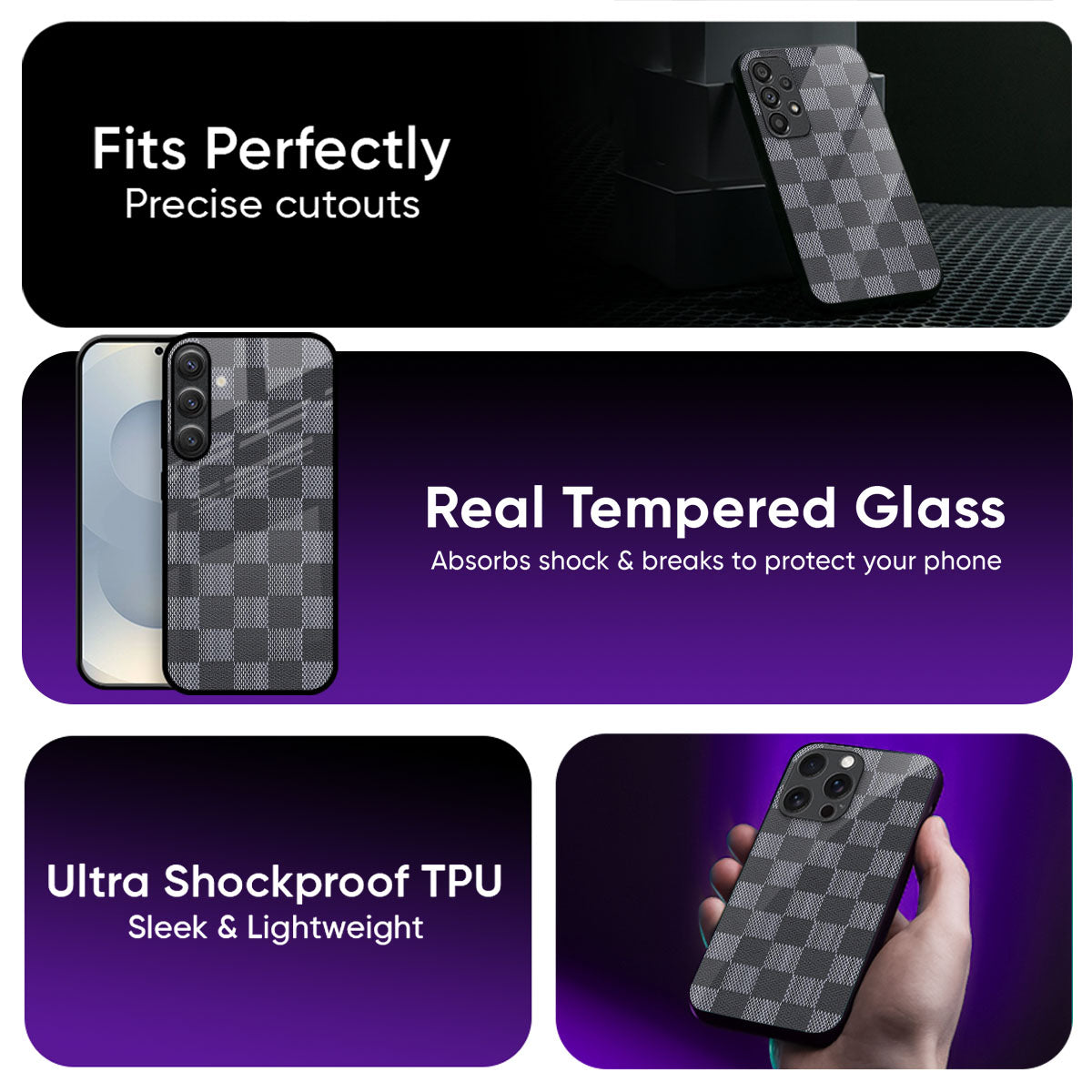 Grey Block Glass Case