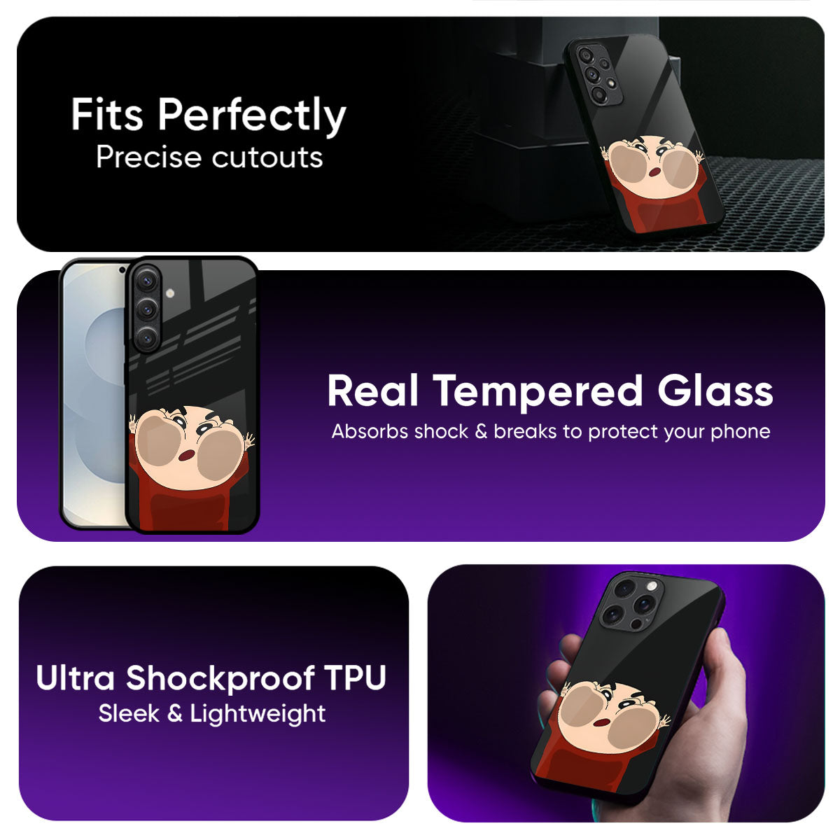 Cartoon In Mirror Glass Case