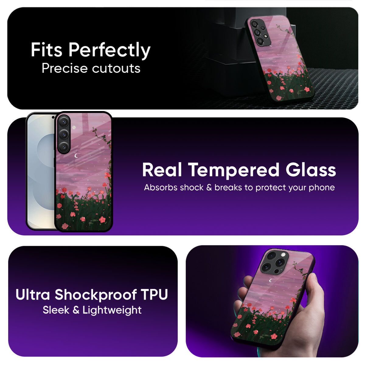 Pink Moonrise Glass Case