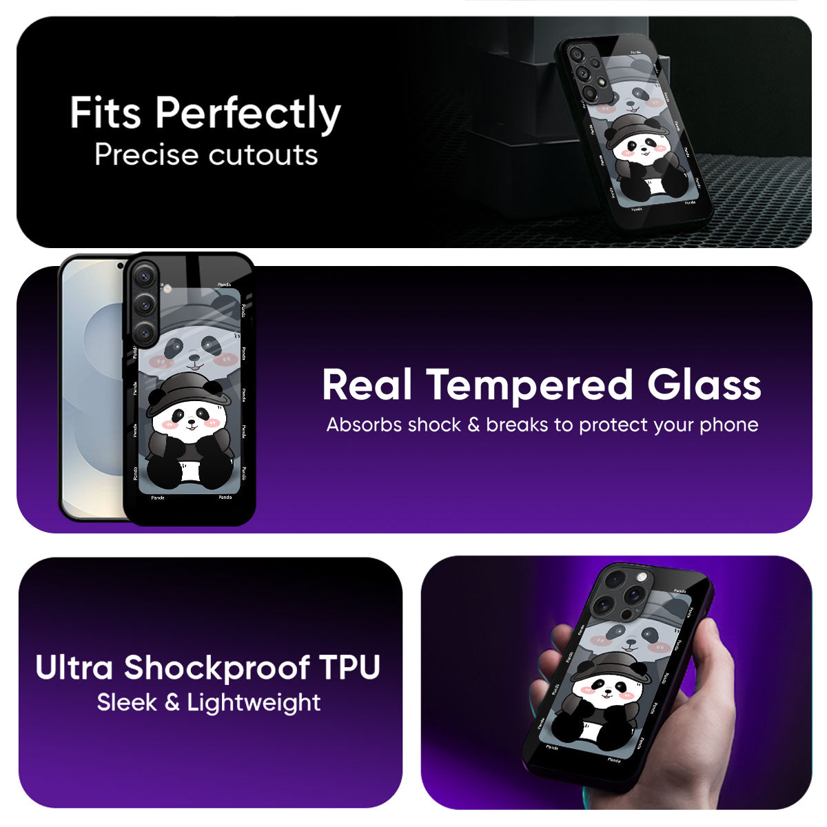 Cutie Panda Glass Case