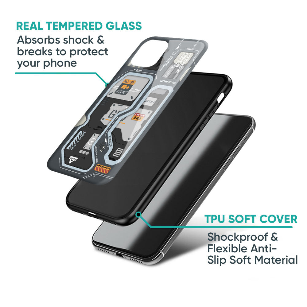 Retro Futuristic Glass Case for Samsung Galaxy M56 5G