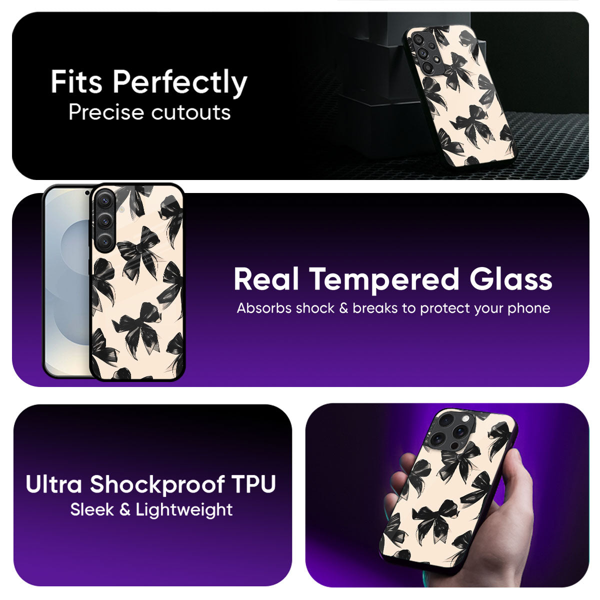 Pretty Bow Glass Case