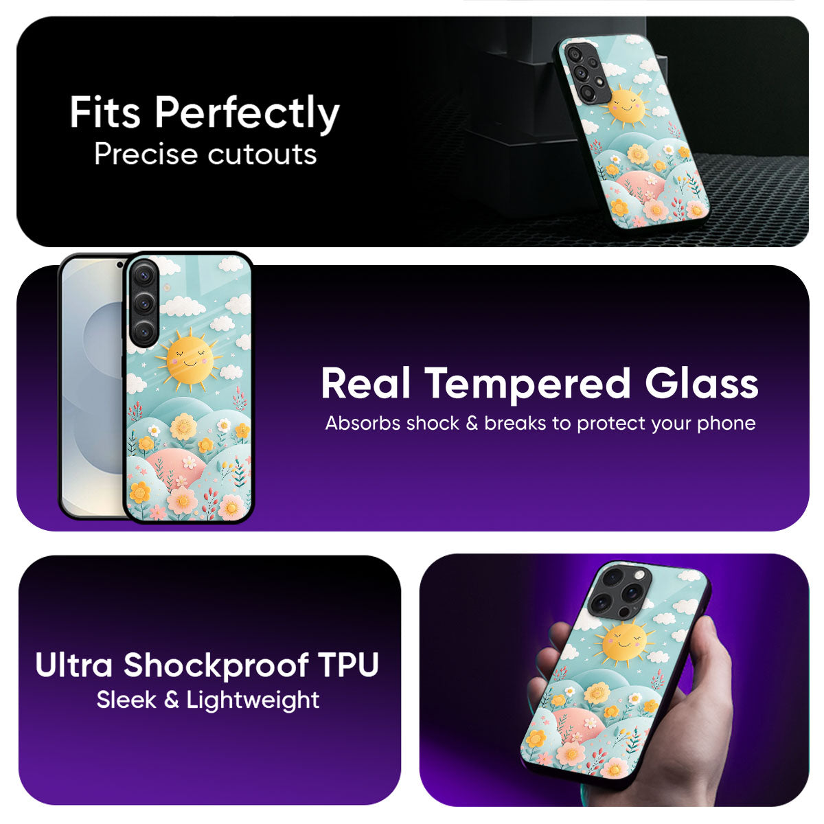 Sunshine and Floral Glass Case