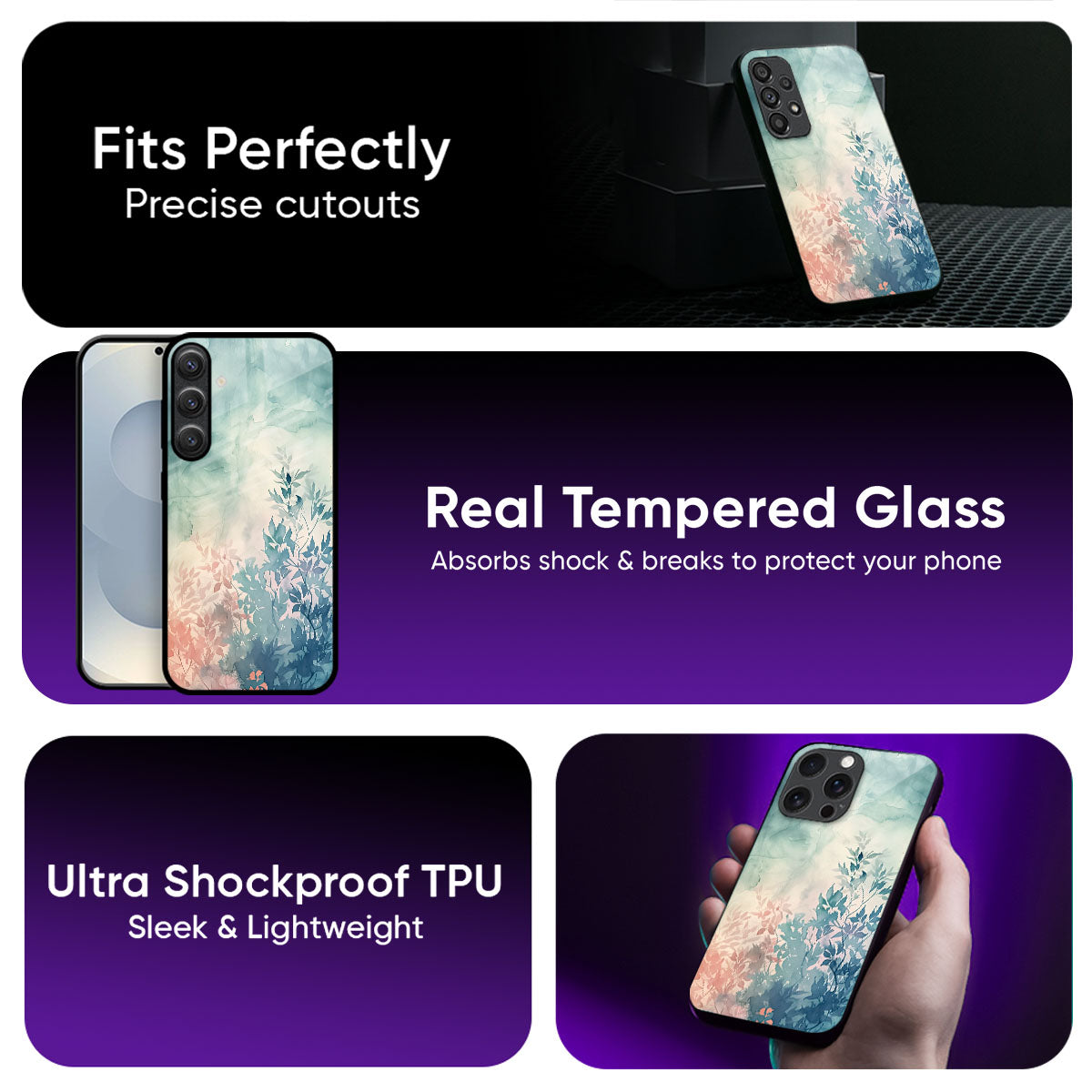 Leafy Serenity Glass Case