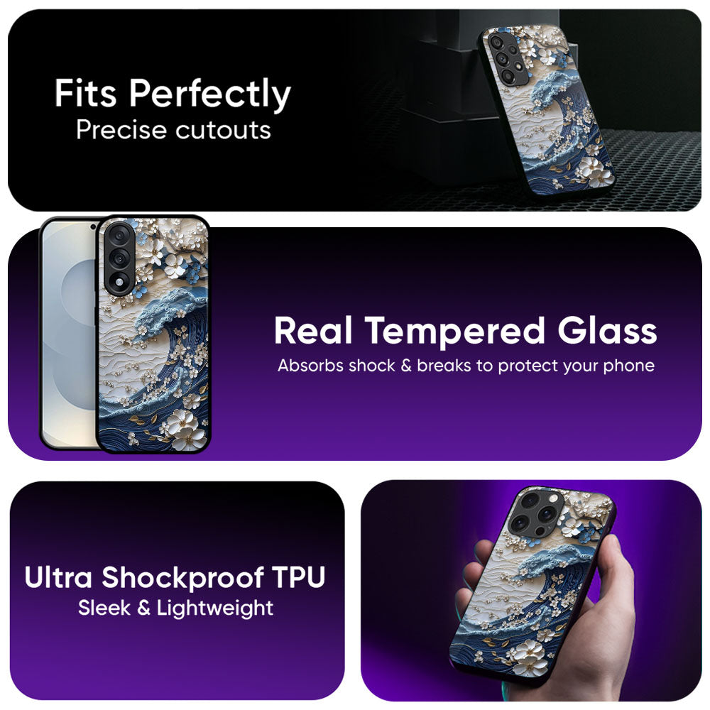 Blue Wave Glass Case