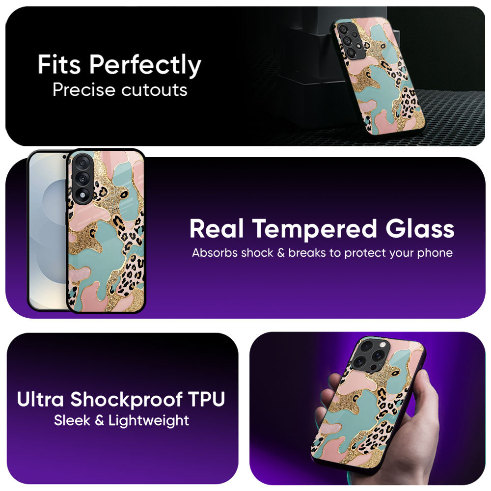 Leopard Abstract Print Glass Case