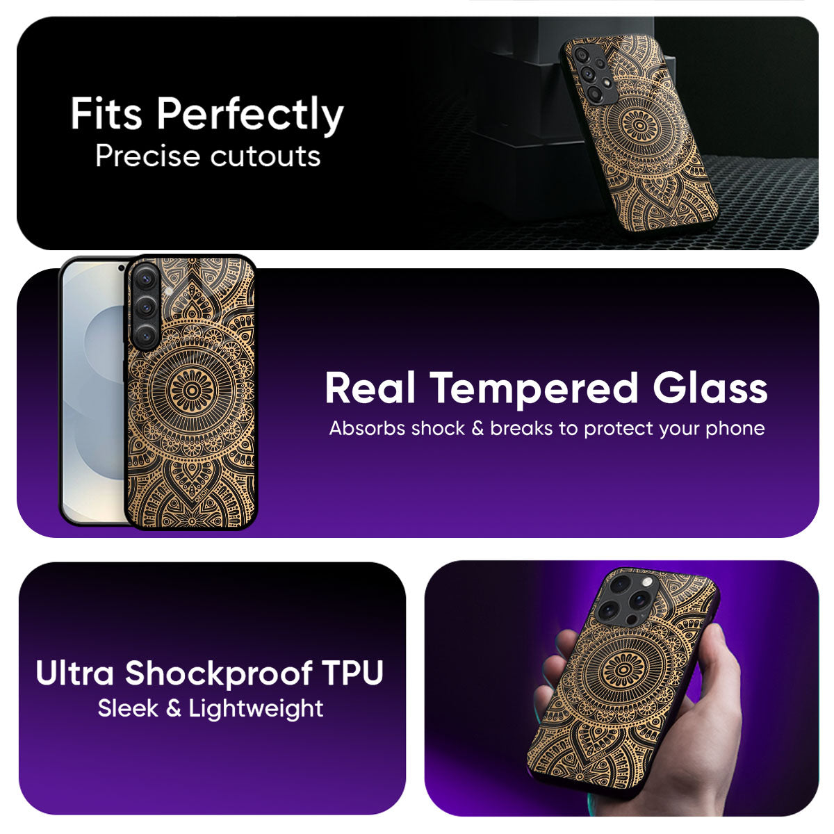 Luxury Mandala Glass Case