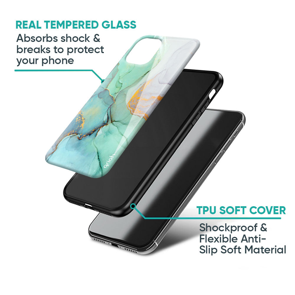 Green Marble Glass Case for Oppo K13 Turbo Pro 5G
