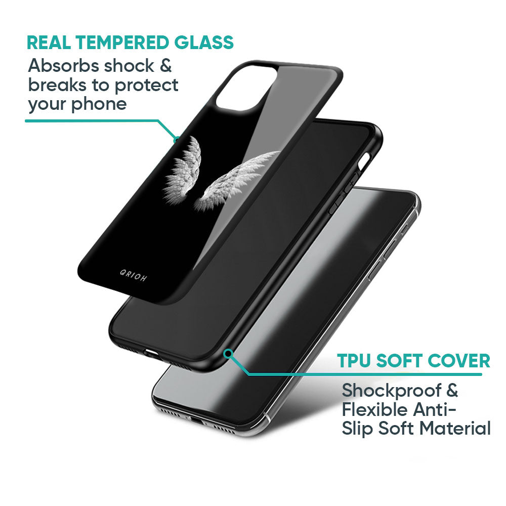 White Angel Wings Glass Case for Oppo K13 Turbo Pro 5G