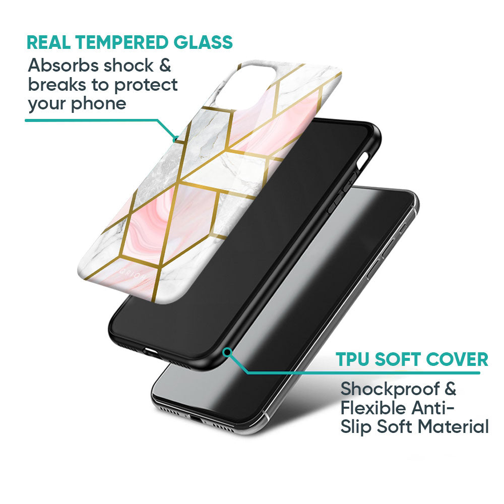 Geometrical Marble Glass Case for OPPO K14x 5G