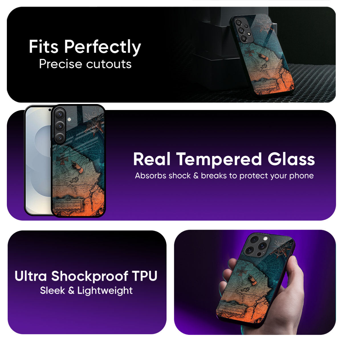 Geographical Map Glass Case