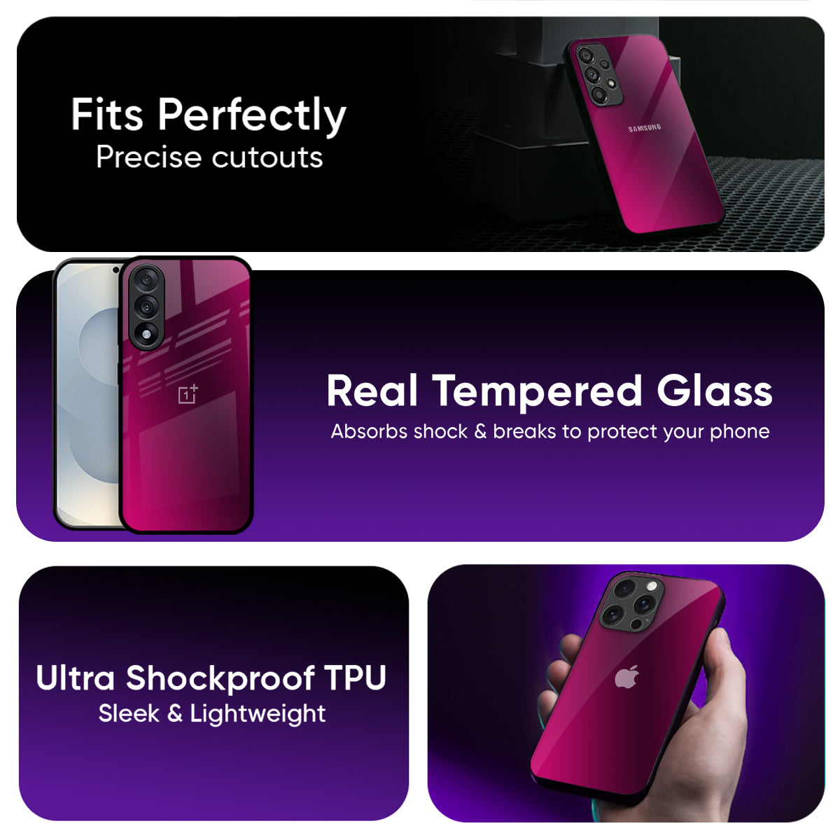 Pink Burst Glass Case