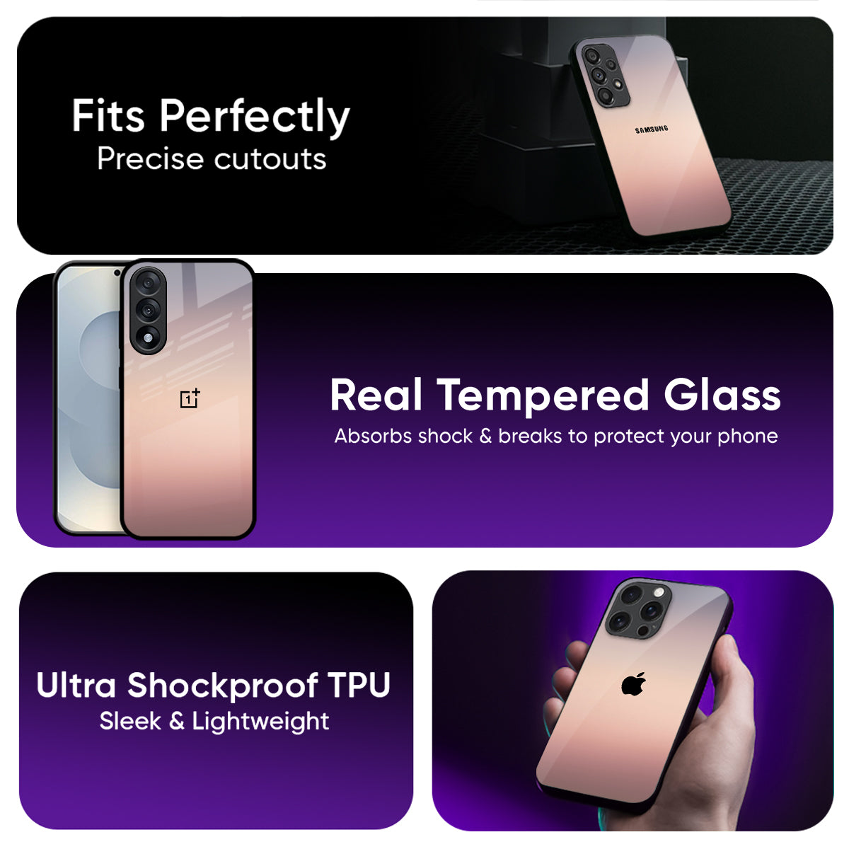 Golden Mauve Glass Case