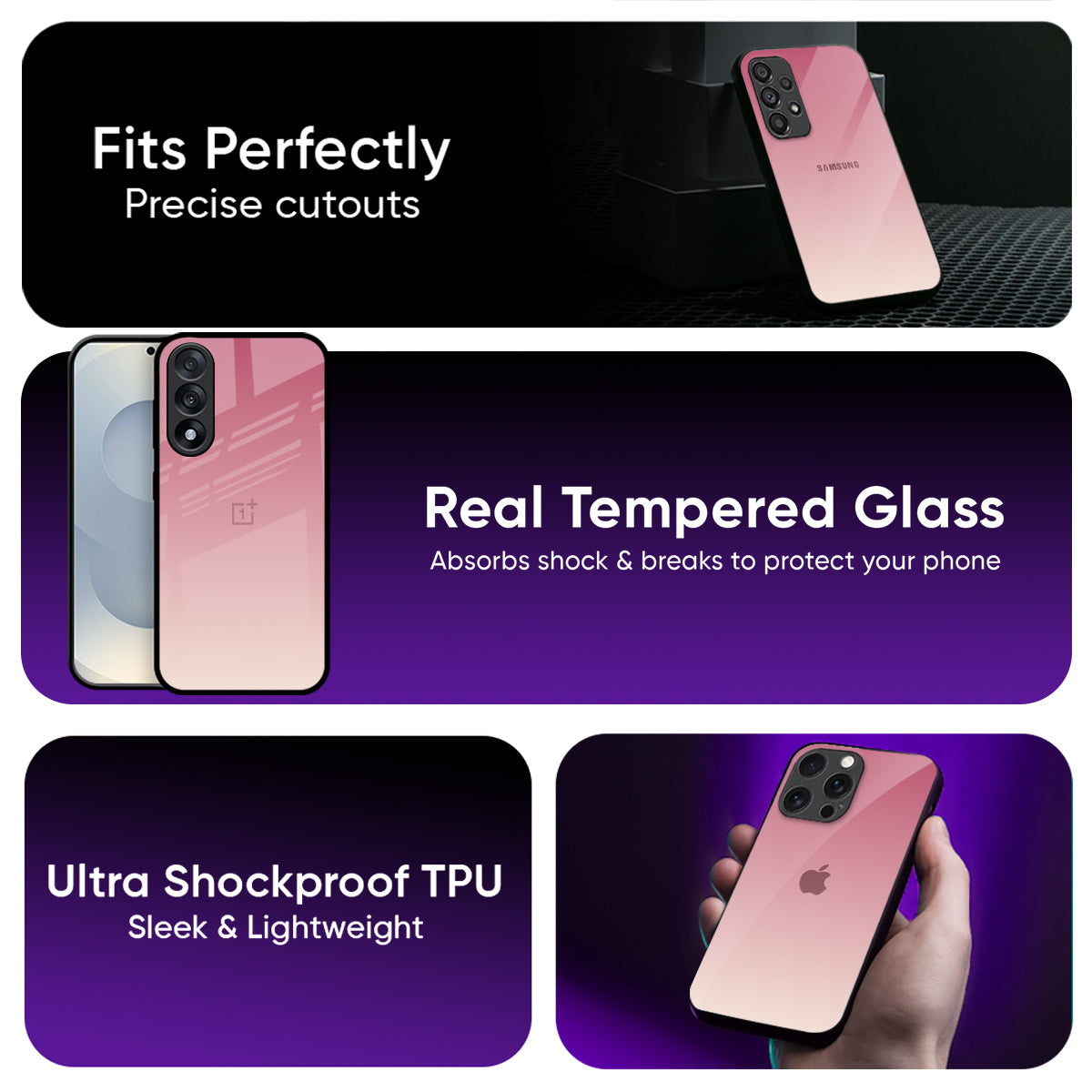 Blooming Pink Glass Case