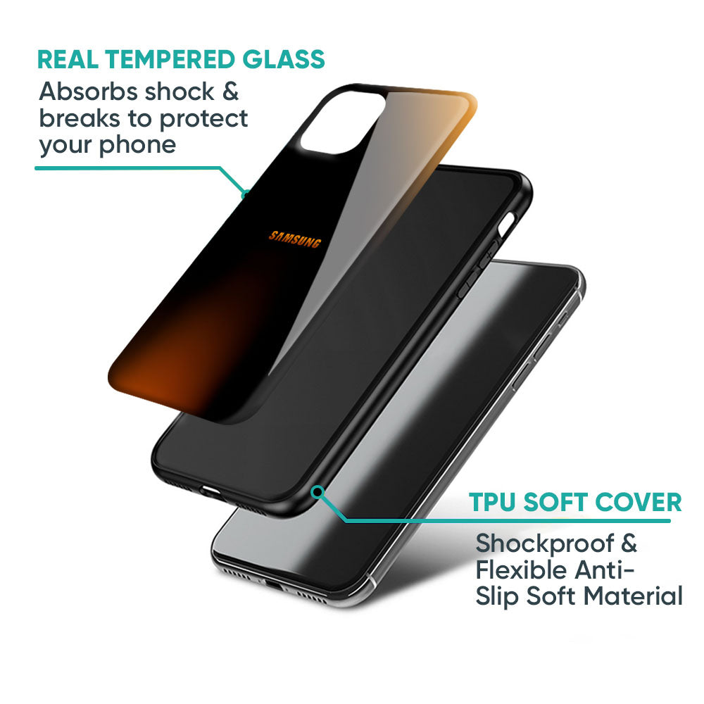 Orange Black Fusion Glass Case for Samsung Galaxy M56 5G
