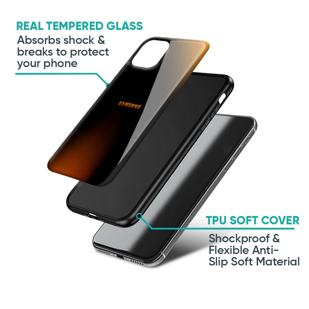 Orange Black Fusion Glass Case for Samsung Galaxy A57 5G